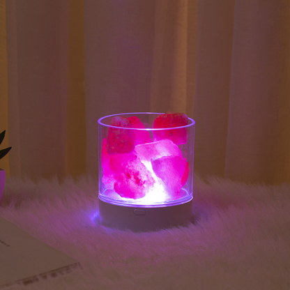 Himalaya Zoutlamp LED USB Dimbaar Kleurwisselend 9cm Slaapkamer Nachtkastlamp Ionisator Sfeerverlichting Touch Bediening