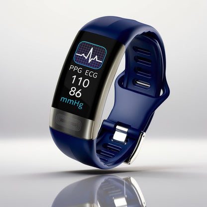 Smartwatch met EKG Hartslag Bloeddruk Slaaptracking Zwart Blauw Rood Gezondheidsmonitor Fitness Tracker Vitaro