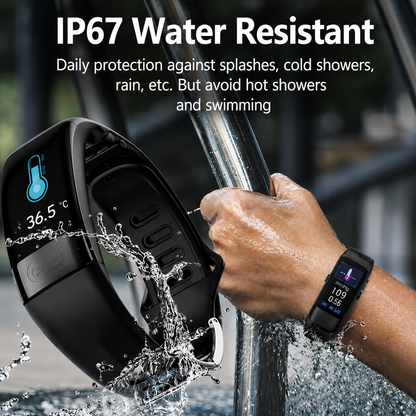 Smartwatch met EKG Hartslag Bloeddruk Slaaptracking Zwart Blauw Rood Gezondheidsmonitor Fitness Tracker Vitaro