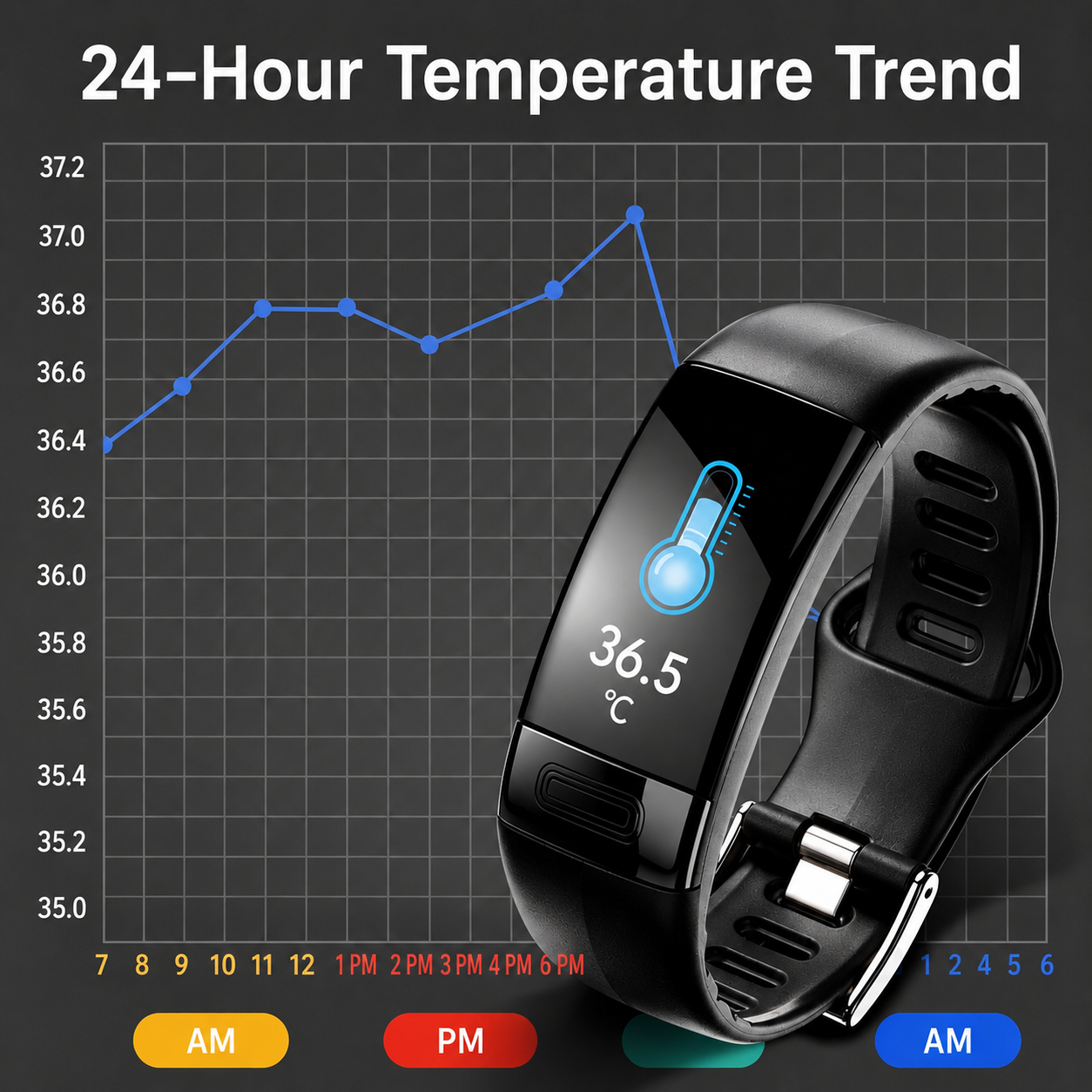 Smartwatch met EKG Hartslag Bloeddruk Slaaptracking Zwart Blauw Rood Gezondheidsmonitor Fitness Tracker Vitaro