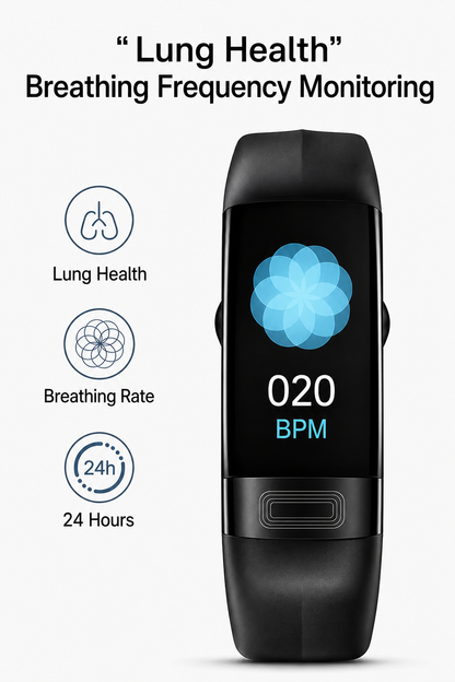 Smartwatch met EKG Hartslag Bloeddruk Slaaptracking Zwart Blauw Rood Gezondheidsmonitor Fitness Tracker Vitaro
