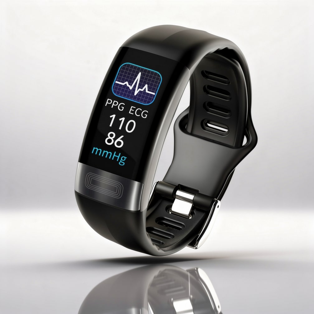 Smartwatch met EKG Hartslag Bloeddruk Slaaptracking Zwart Blauw Rood Gezondheidsmonitor Fitness Tracker Vitaro