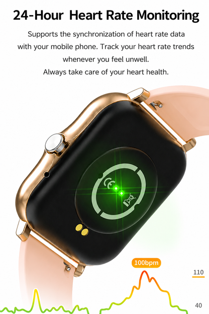 Smartwatch met Gezondheidsmeting en 10 Dagen Accuduur