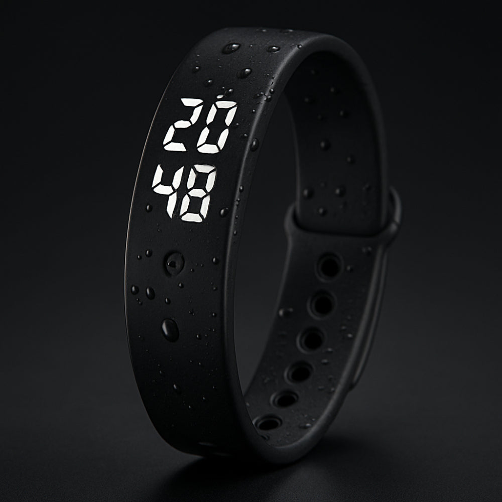Digitaal Sporthorloge Waterdicht Siliconen Fitnesshorloge met Trillingsalarm en Temperatuurmeting