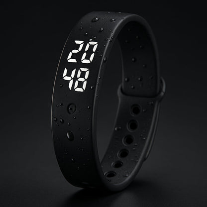 Digitaal Sporthorloge Waterdicht Siliconen Fitnesshorloge met Trillingsalarm en Temperatuurmeting