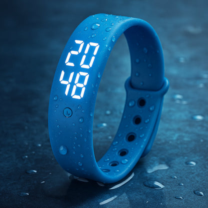 Digitaal Sporthorloge Waterdicht Siliconen Fitnesshorloge met Trillingsalarm en Temperatuurmeting