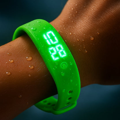 Digitaal Sporthorloge Waterdicht Siliconen Fitnesshorloge met Trillingsalarm en Temperatuurmeting