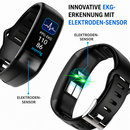 Smartwatch met ECG, Bloeddruk- & Slaaptracking – Gezondheidsmonitor met Continue Hartfrequentiemeting