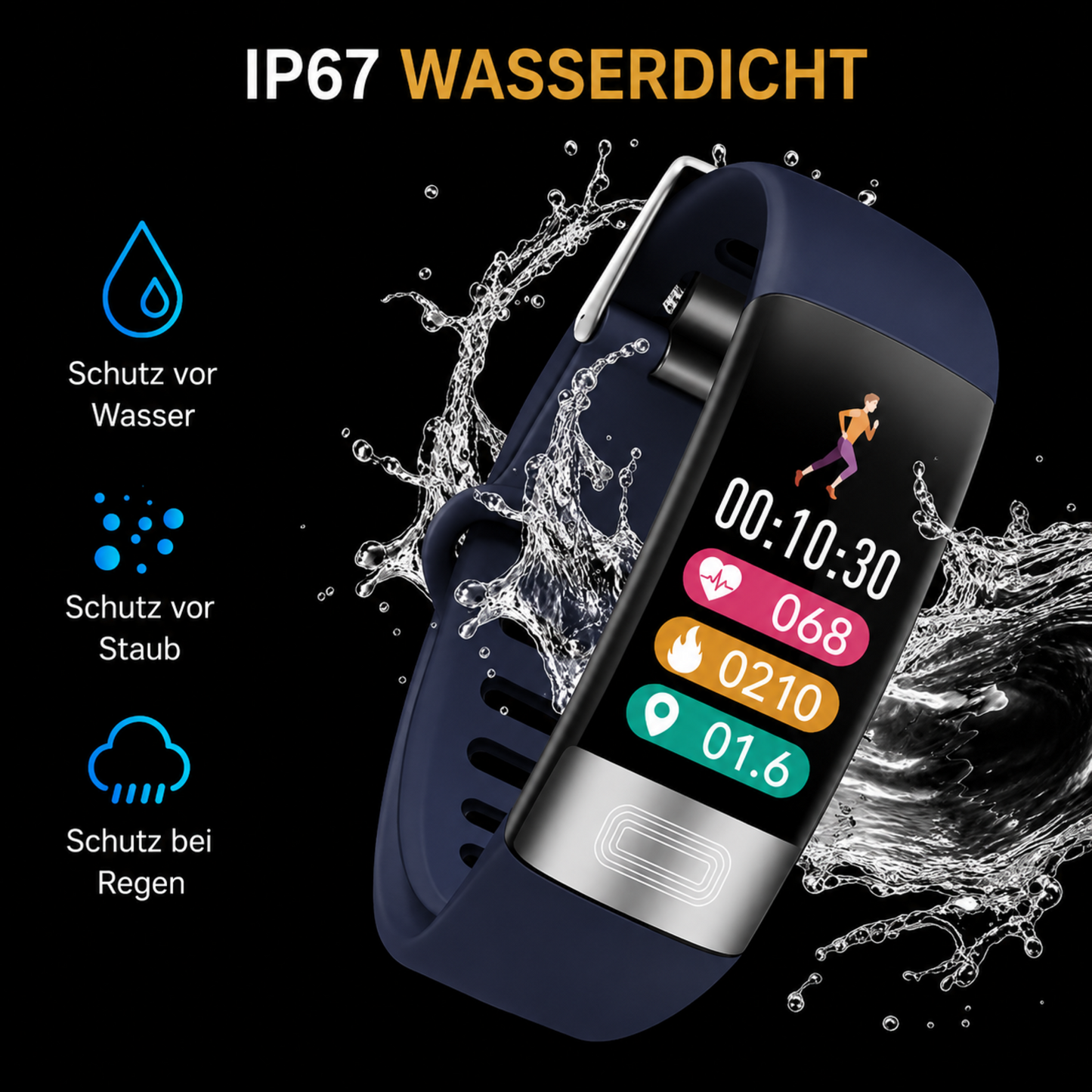 Smartwatch met ECG, Bloeddruk- & Slaaptracking – Gezondheidsmonitor met Continue Hartfrequentiemeting
