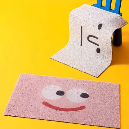 Deurmat met Smiley Opdruk 40×60 cm Antislip PVC Vloermat voor Entree Hal Voorportaal