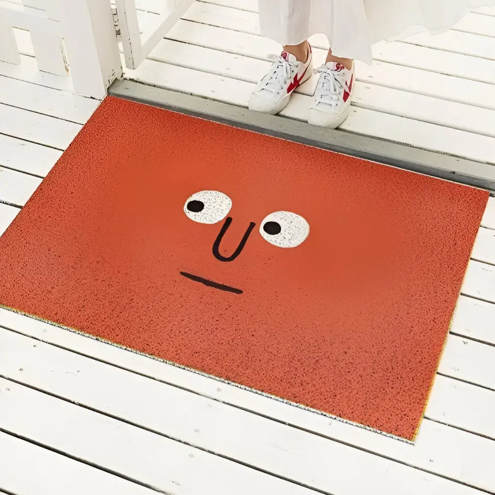 Deurmat met Smiley Opdruk 40×60 cm Antislip PVC Vloermat voor Entree Hal Voorportaal