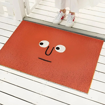 Deurmat met Smiley Opdruk 40×60 cm Antislip PVC Vloermat voor Entree Hal Voorportaal