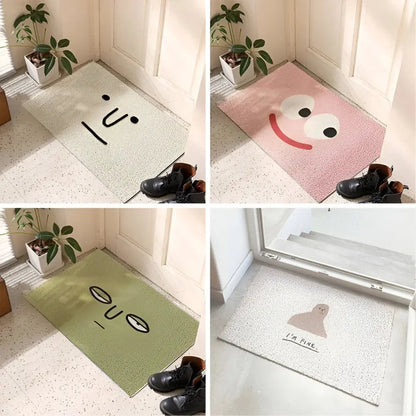 Deurmat met Smiley Opdruk 40×60 cm Antislip PVC Vloermat voor Entree Hal Voorportaal