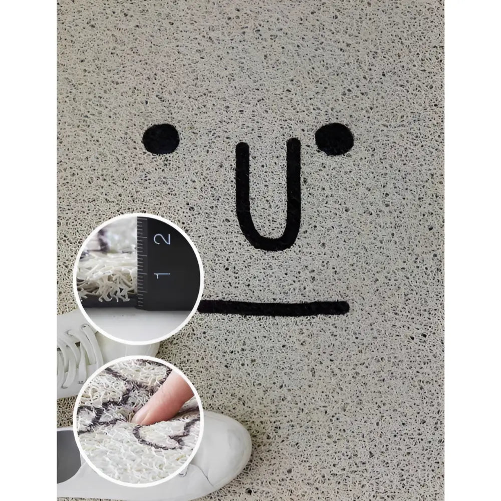 Deurmat met Smiley Opdruk 40×60 cm Antislip PVC Vloermat voor Entree Hal Voorportaal