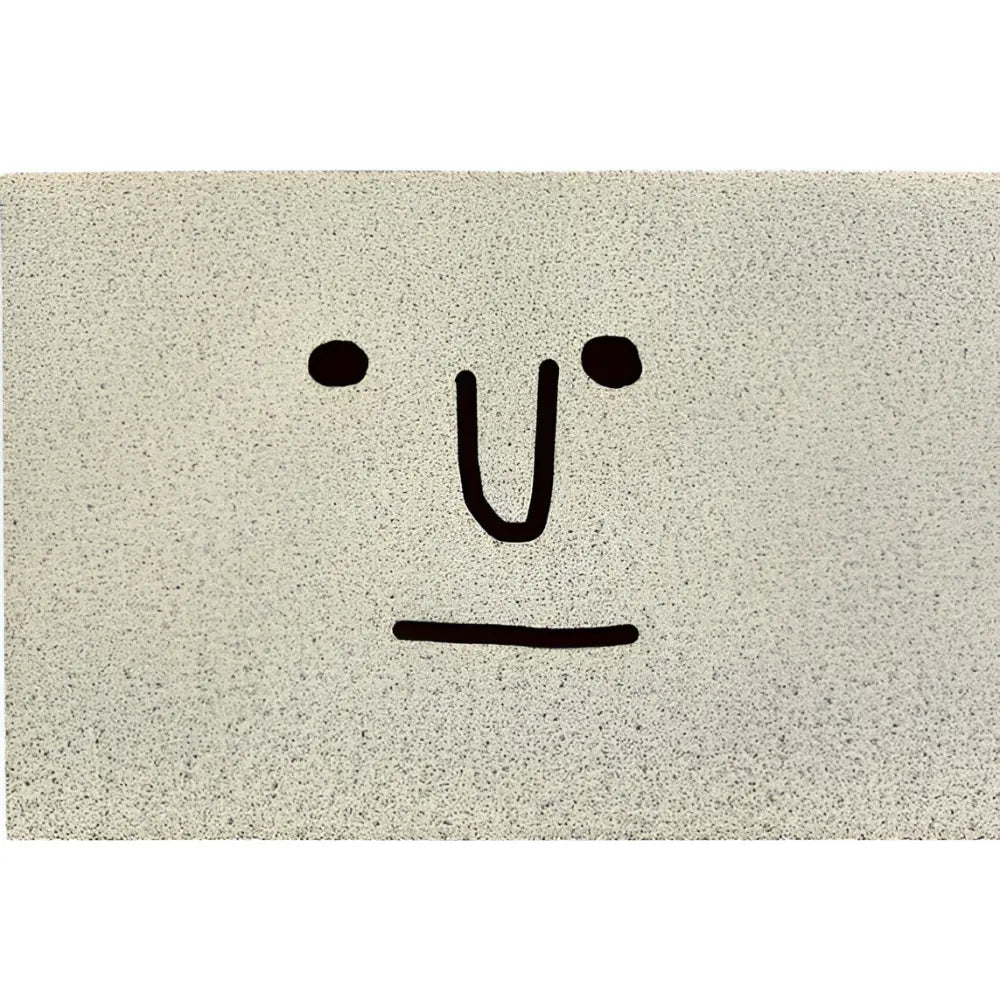 Deurmat met Smiley Opdruk 40×60 cm Antislip PVC Vloermat voor Entree Hal Voorportaal
