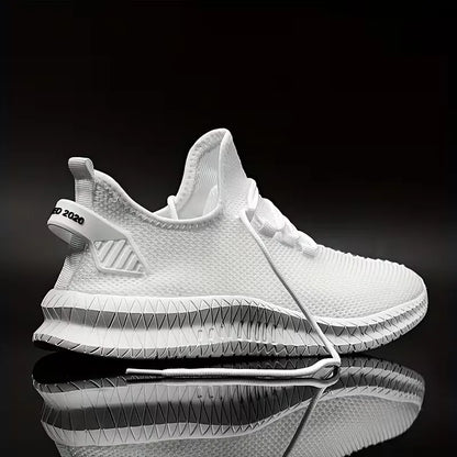 Sneakers met ademend mesh materiaal en rubberen zool