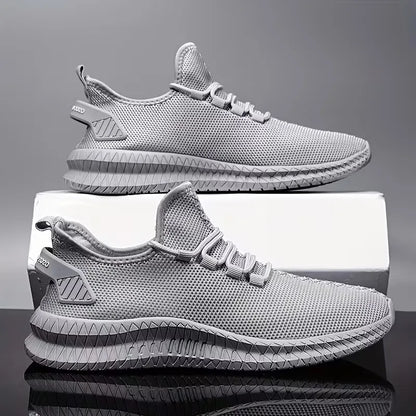 Sneakers met ademend mesh materiaal en rubberen zool
