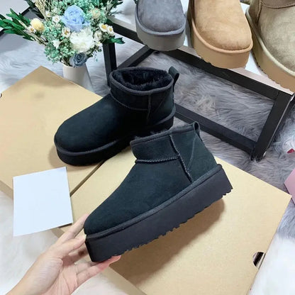Vrouwen Snowboots Schapenvacht Warm en Comfortabel