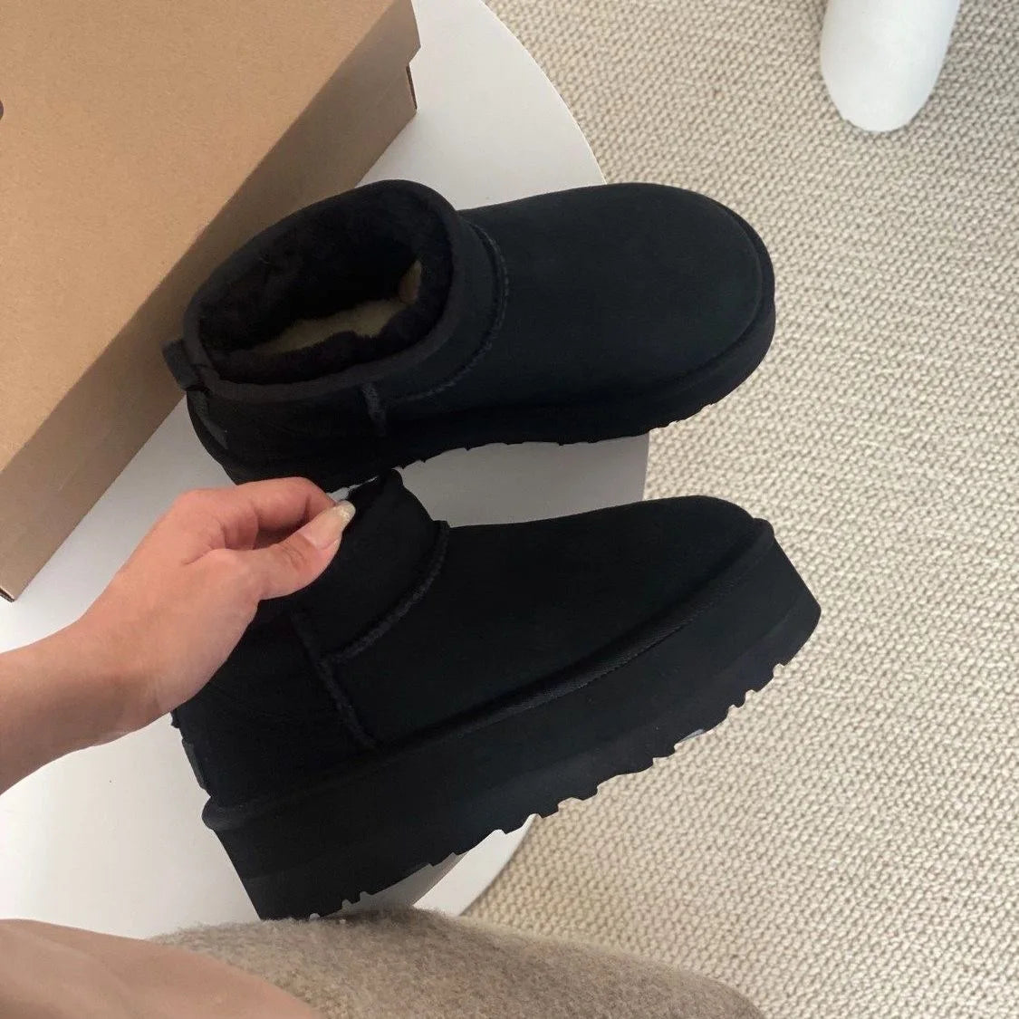 Vrouwen Snowboots Schapenvacht Warm en Comfortabel