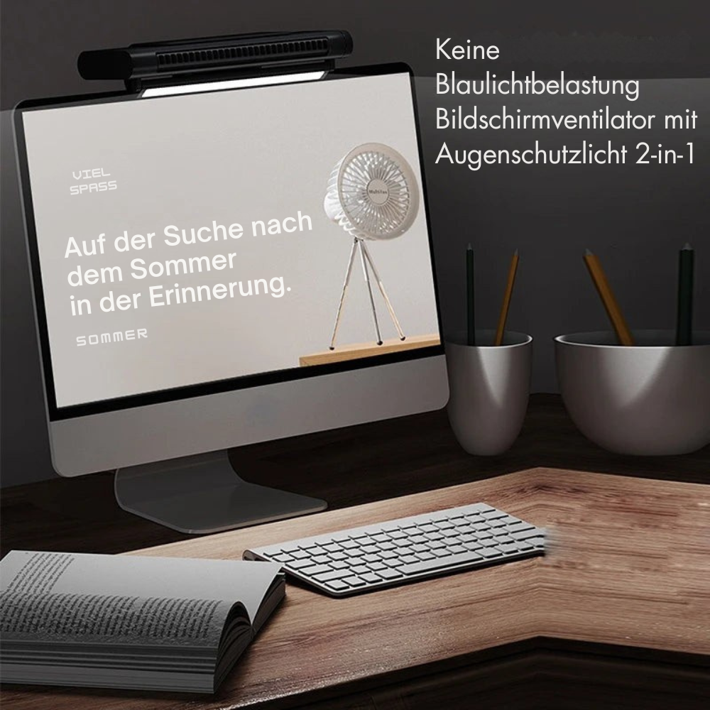USB Ventilator Bladeloze Desktop Monitor Ventilator met Instelbare Luchtstroom 360° Draaibaar