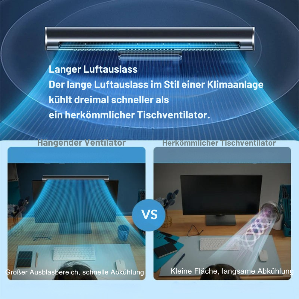 USB Ventilator Bladeloze Desktop Monitor Ventilator met Instelbare Luchtstroom 360° Draaibaar