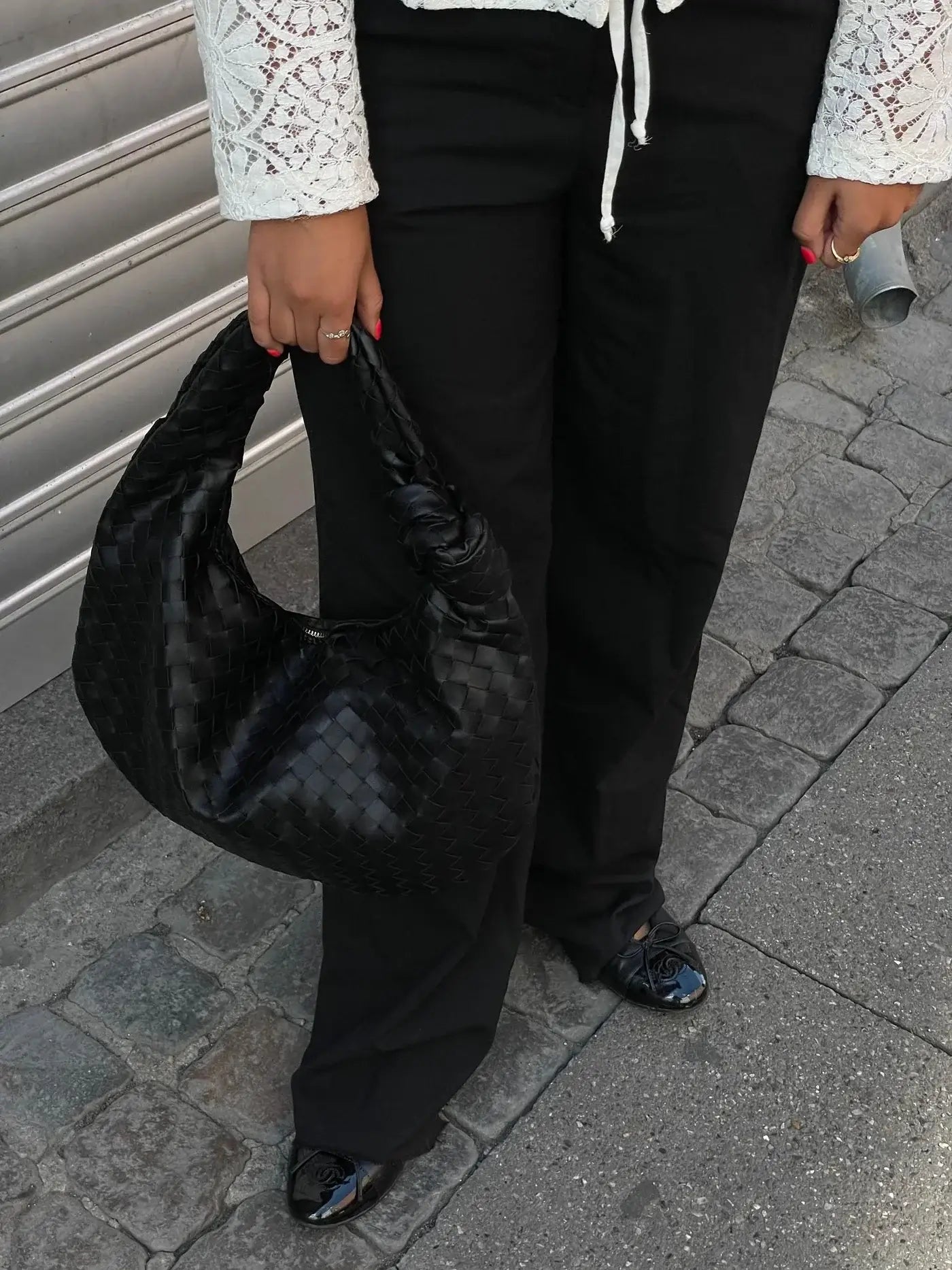 Schouder tas voor Dames Gevlochten Medium Formaat
