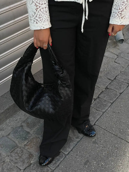 Schouder tas voor Dames Gevlochten Medium Formaat