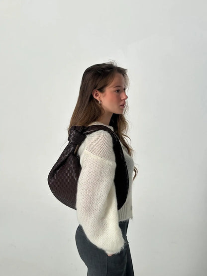 Schouder tas voor Dames Gevlochten Medium Formaat