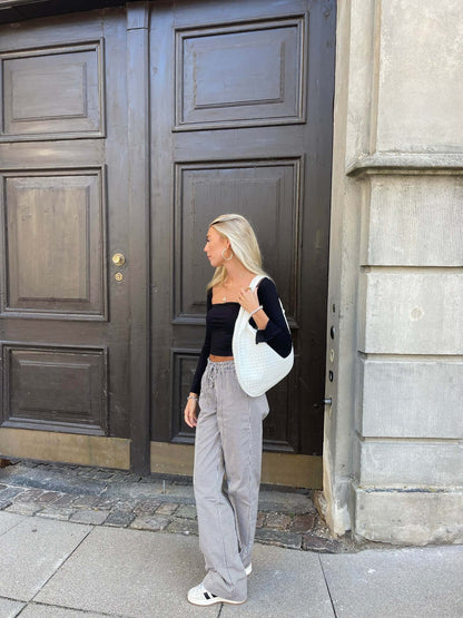 Grote Leer Tas Gevlochten Hobo Design