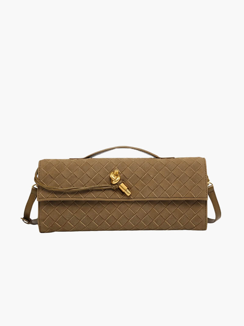 Kunstleer Clutch Gevlochten Handtasje voor Dames