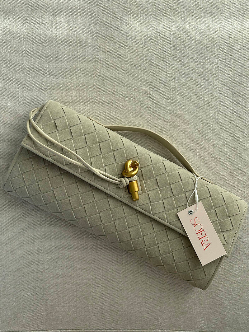 Kunstleer Clutch Gevlochten Handtasje voor Dames