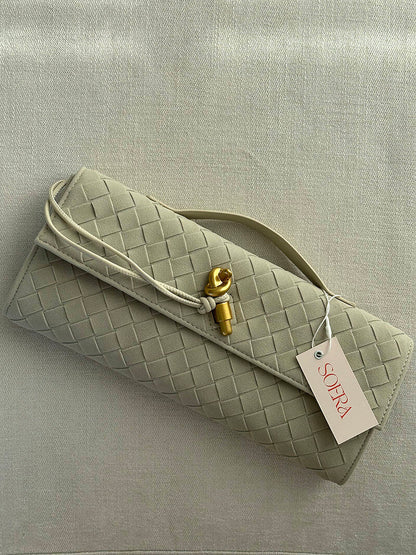 Kunstleer Clutch Gevlochten Handtasje voor Dames