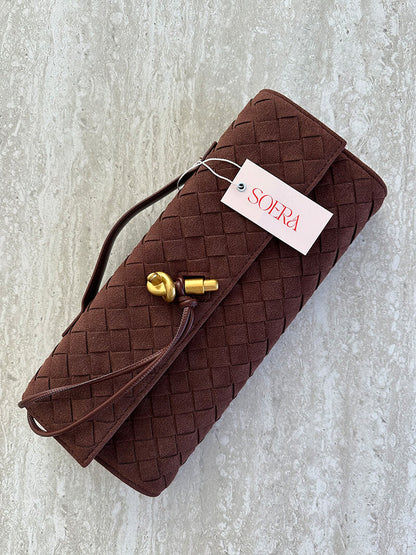 Kunstleer Clutch Gevlochten Handtasje voor Dames