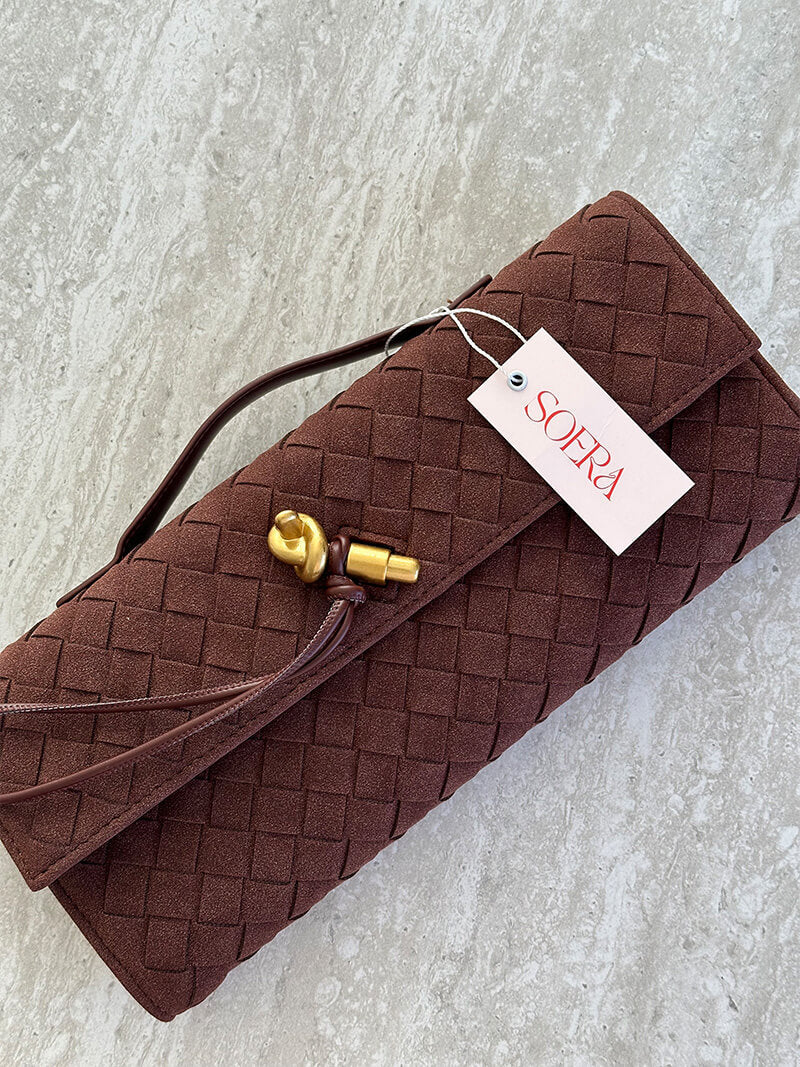 Kunstleer Clutch Gevlochten Handtasje voor Dames