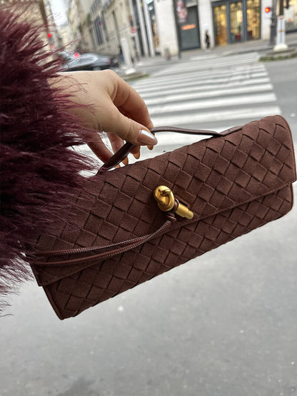 Kunstleer Clutch Gevlochten Handtasje voor Dames