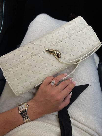 Vegan Leren Clutch Gevlochten Chique Design