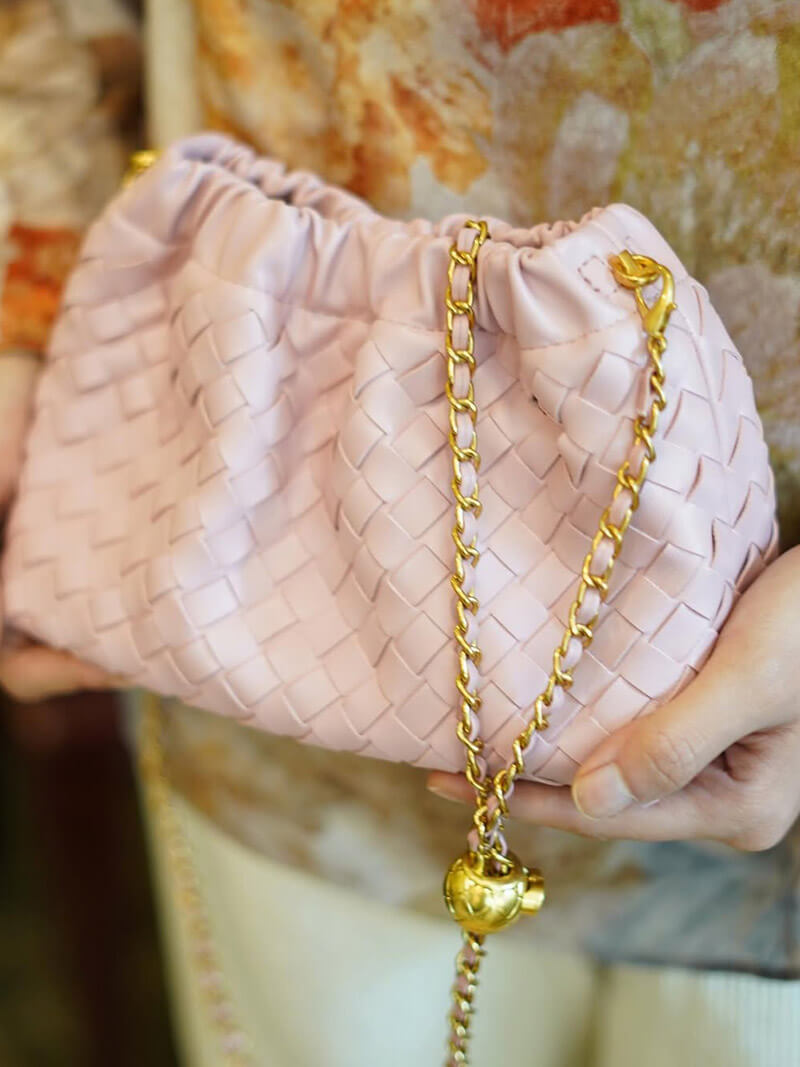 Dameshandtas Gouden Ketting Luxe Leer Design