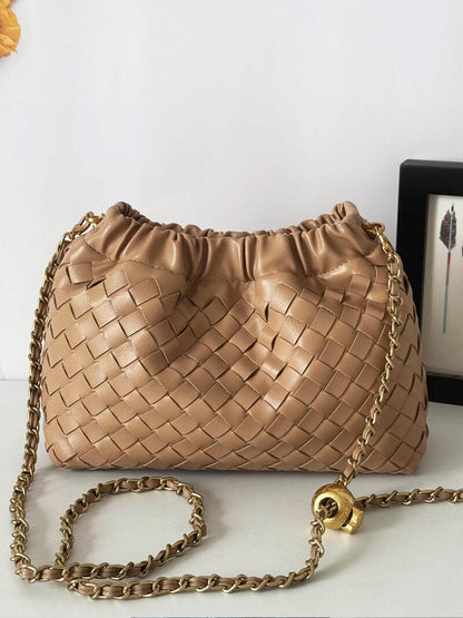 Dameshandtas Gouden Ketting Luxe Leer Design