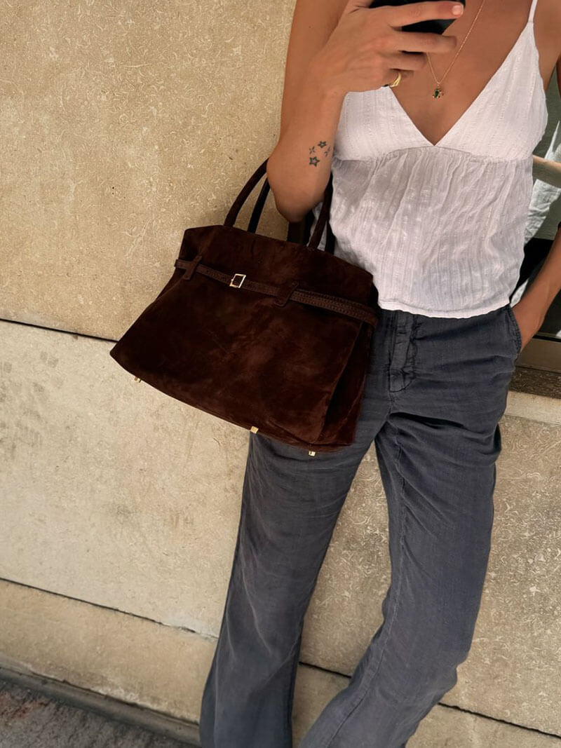 Zwarte Suède Handtas voor Dames Luxe Stijl