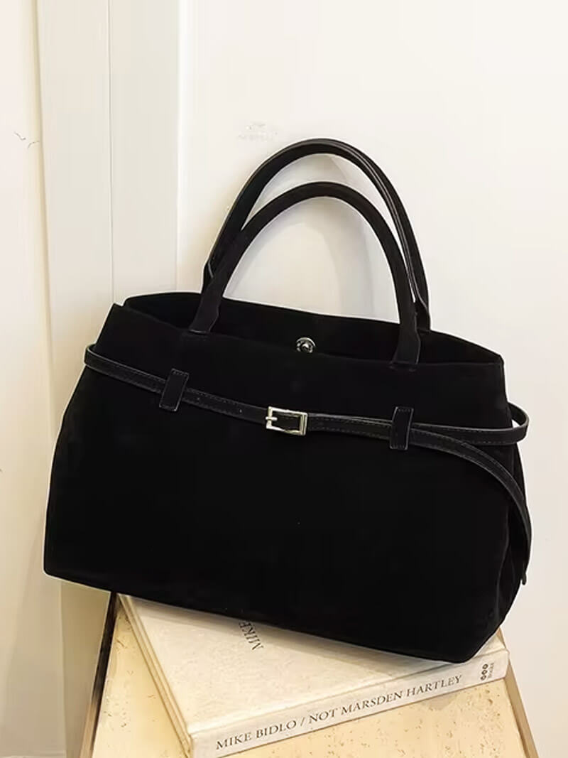 Zwarte Suède Handtas voor Dames Luxe Stijl