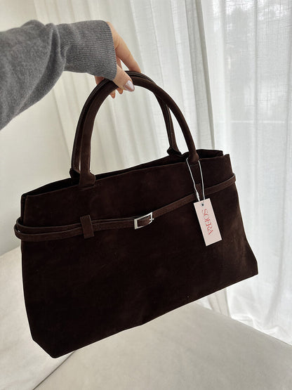 Zwarte Suède Handtas voor Dames Luxe Stijl
