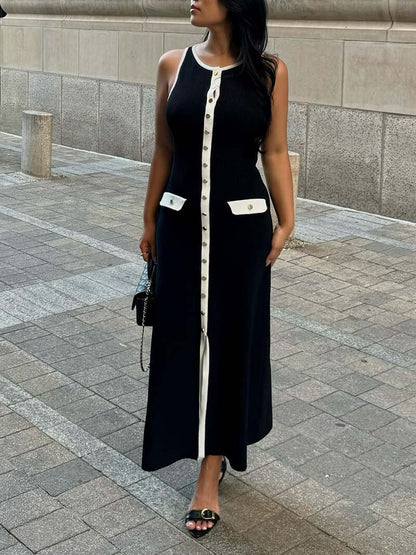 Dames maxi-jurk soepelvallend elegante pasvorm