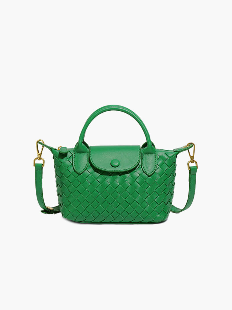 Kunstleer Tasje Gevlochten Look Mini Handtas