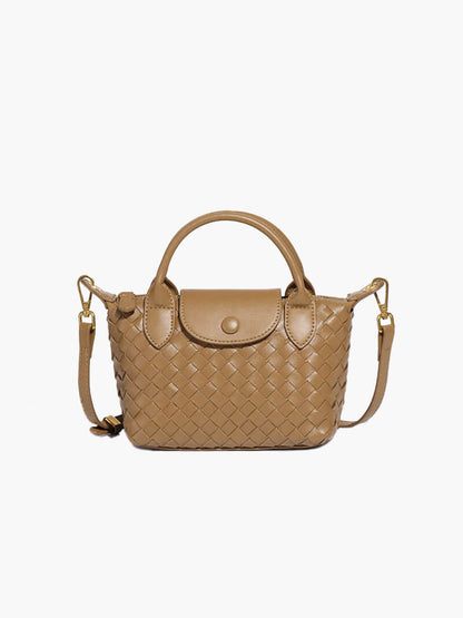 Kunstleer Tasje Gevlochten Look Mini Handtas