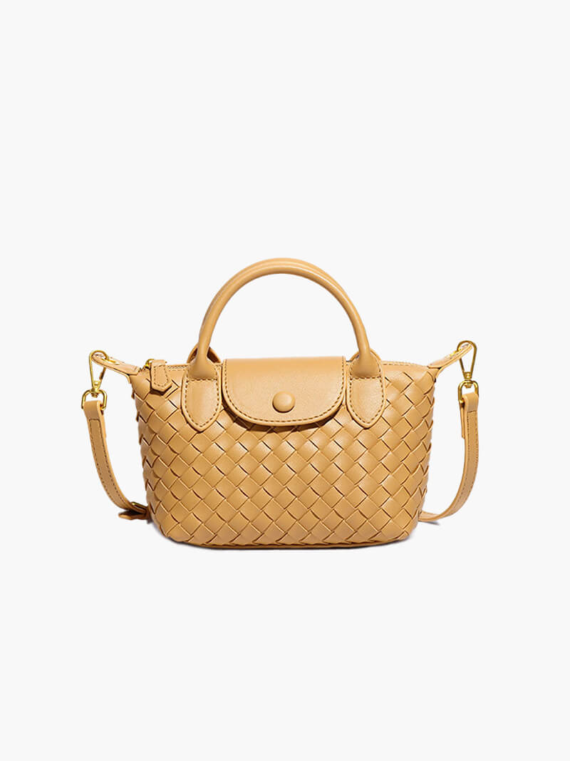 Kunstleer Tasje Gevlochten Look Mini Handtas