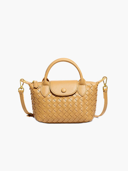Kunstleer Tasje Gevlochten Look Mini Handtas
