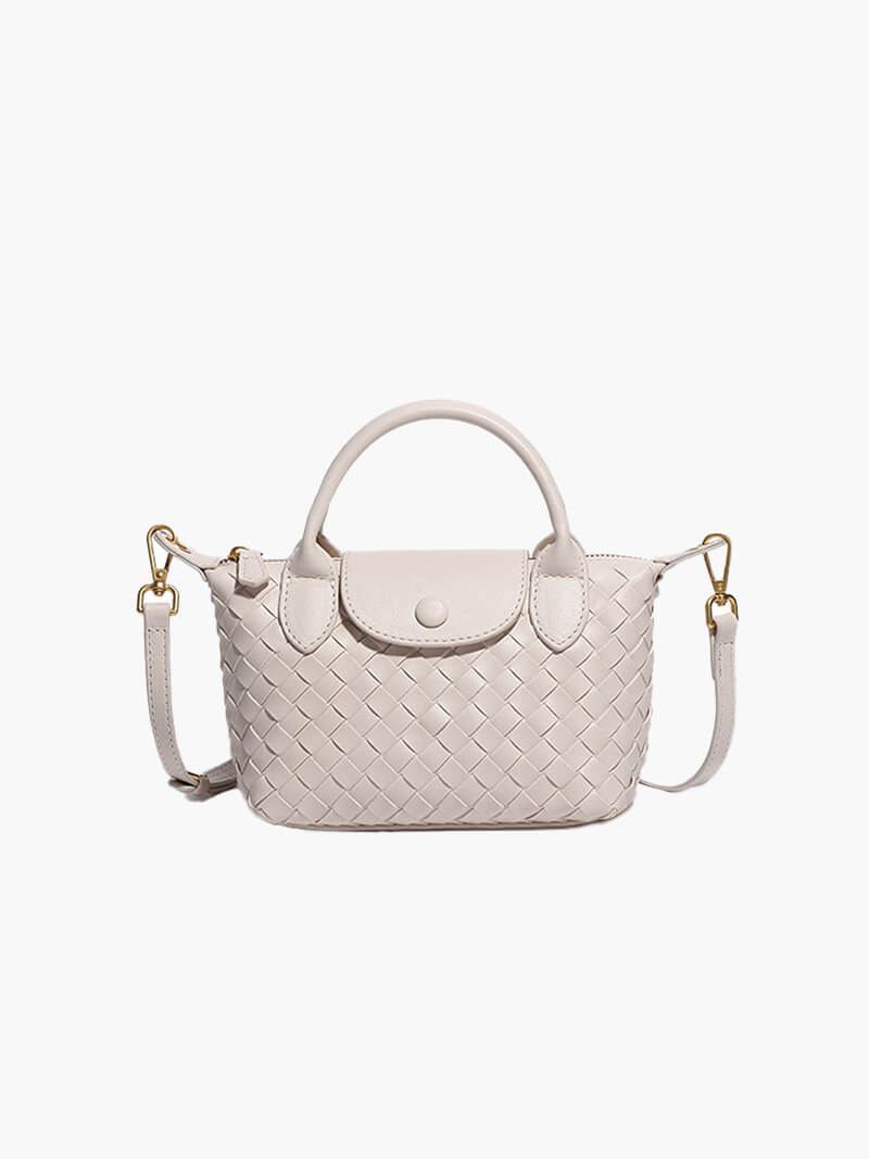 Kunstleer Tasje Gevlochten Look Mini Handtas