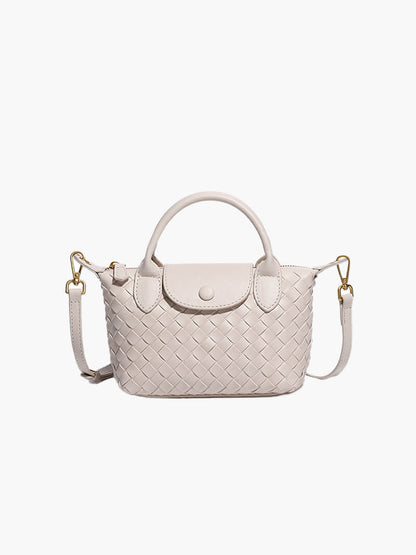 Kunstleer Tasje Gevlochten Look Mini Handtas