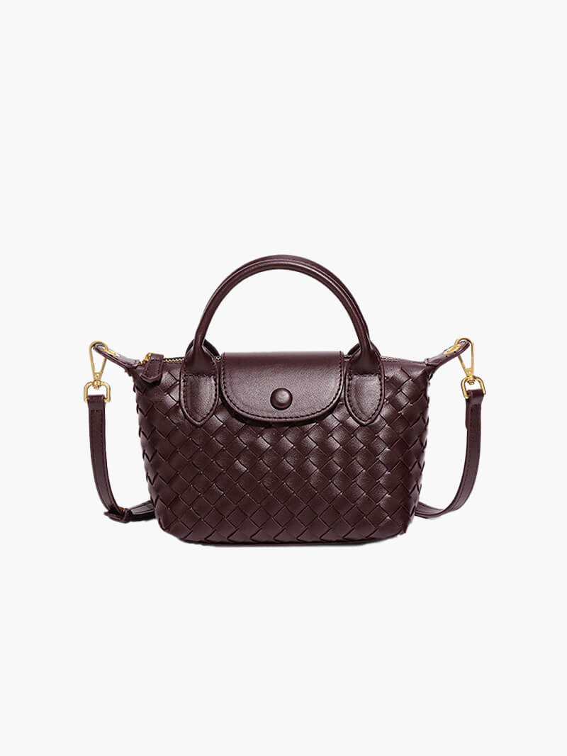 Kunstleer Tasje Gevlochten Look Mini Handtas