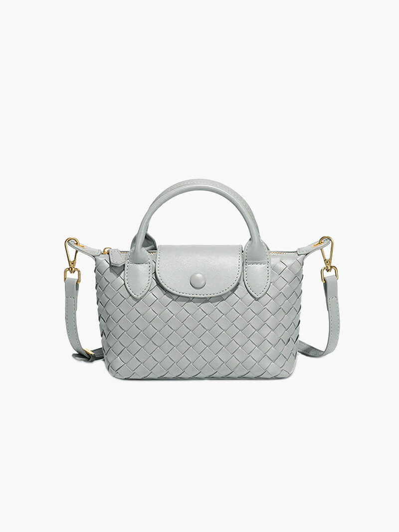 Kunstleer Tasje Gevlochten Look Mini Handtas